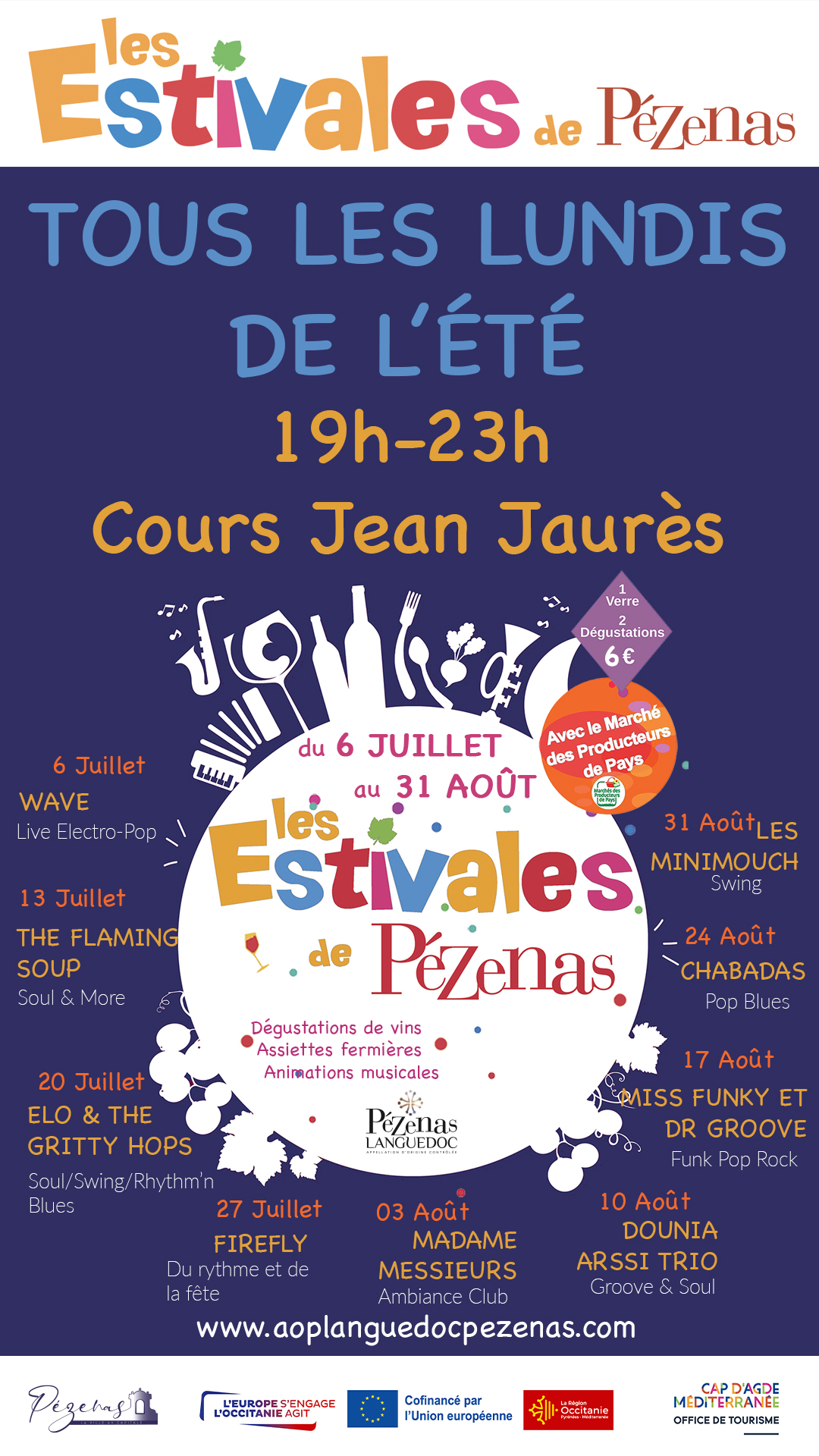 programme musical des estivales de pézenas